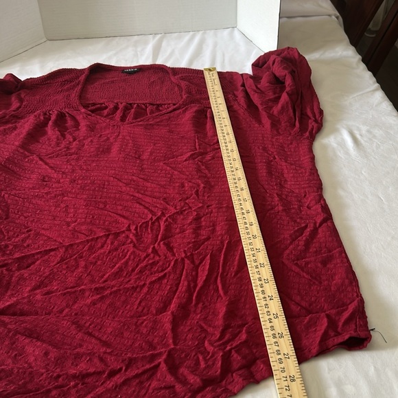 Torrid Red Relaxed Ribbed 3/4 Sleeve Blouse - Picture 6 of 9